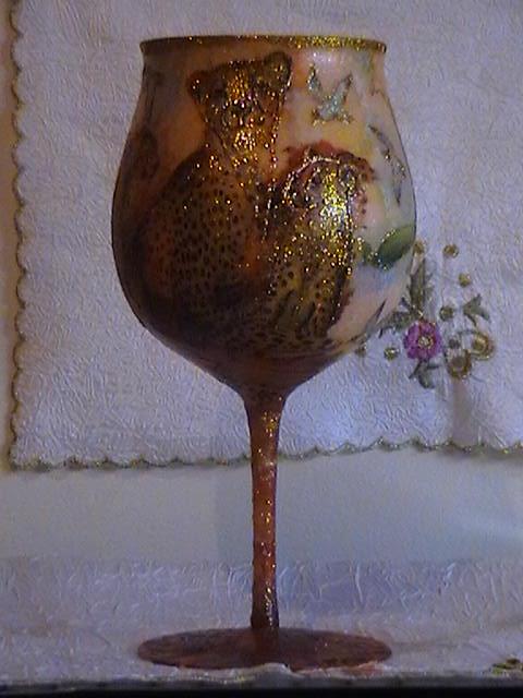 Handmade Glass גביע נמרים  